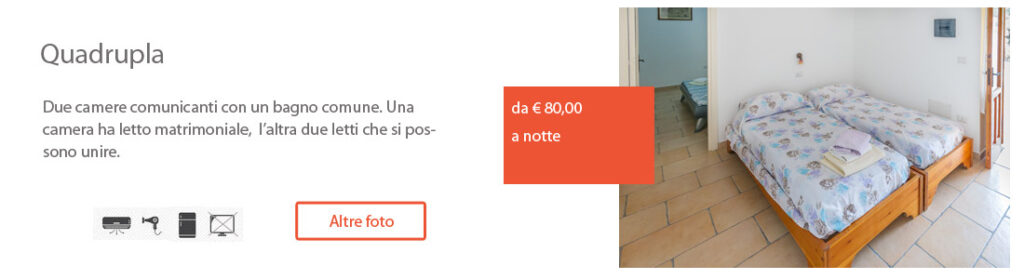 Camere affitto Vulcano. Camera quadrupla, mini appartamento affitto Vulcano